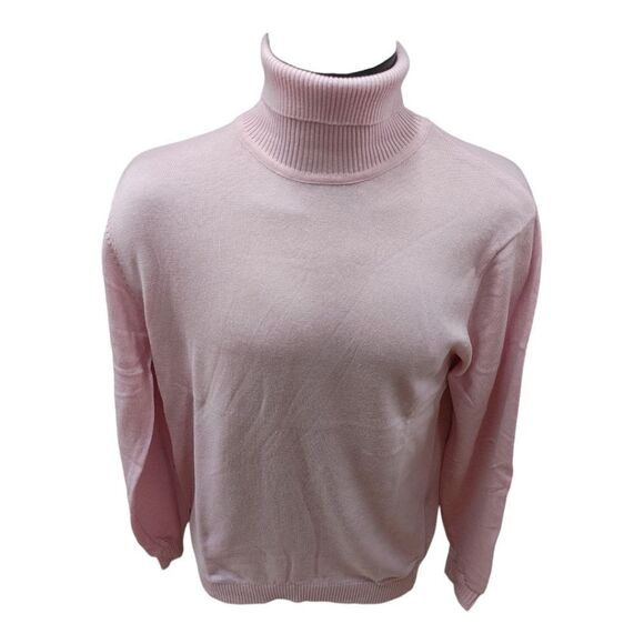 MEN'S BAGAZIO LONG  SLEEVE  PINK COTTON  ACRYLIC TURTLENECK SWEATER.  VT042 - Picture 2 of 7